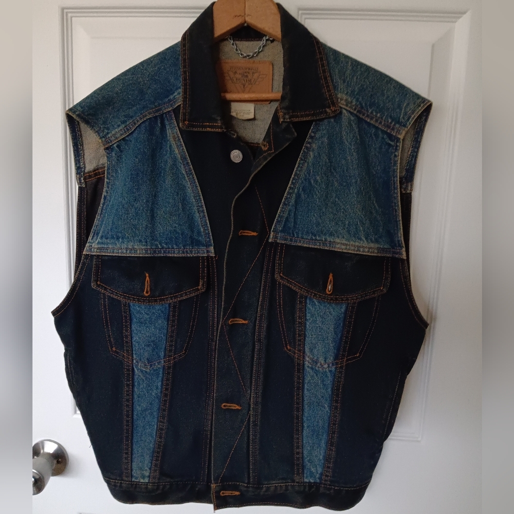Vintage international denim 2 tone vest